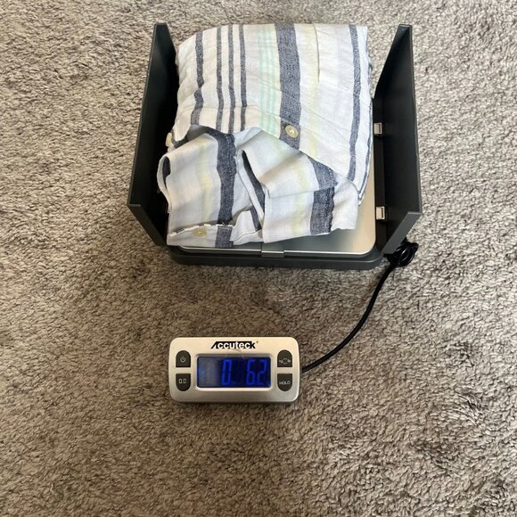 Old Navy Women Top Plus Size XXL Blue Stripe Linen Blend Button Up Coastal 16635 - Picture 9 of 9